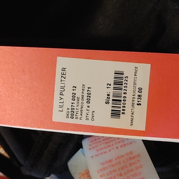 Lilly Pulitzer Flanenco One Piece bathing Sz.12 Black NWT - Picture 5 of 6